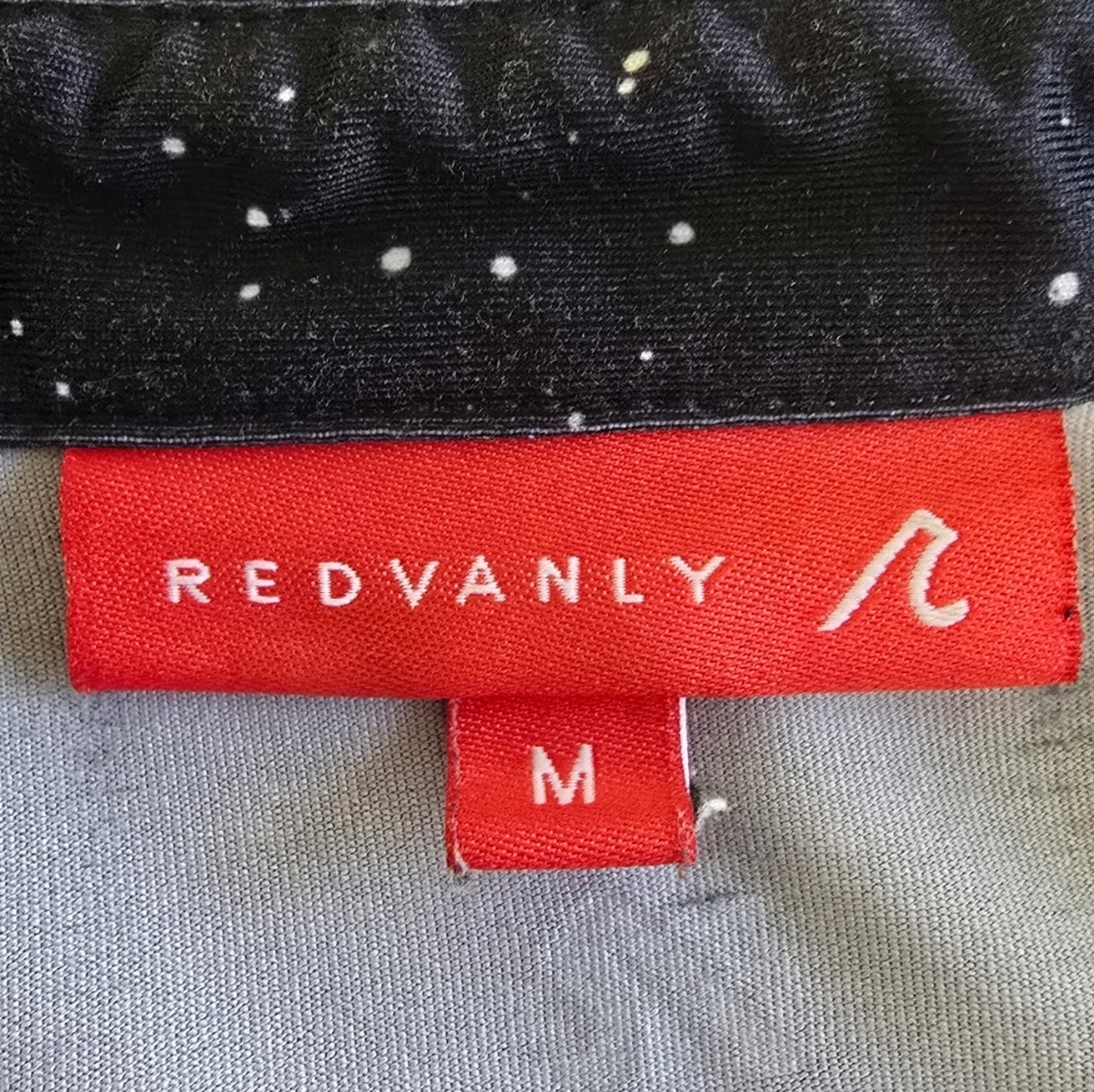 REDVANLY Mens Medium Golf Polo Shirt Black White Speckled Short Sleeve - Picture 5 of 6